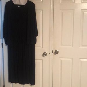 Navy 3X J. Jill Crew Neck Dress & Cardigan